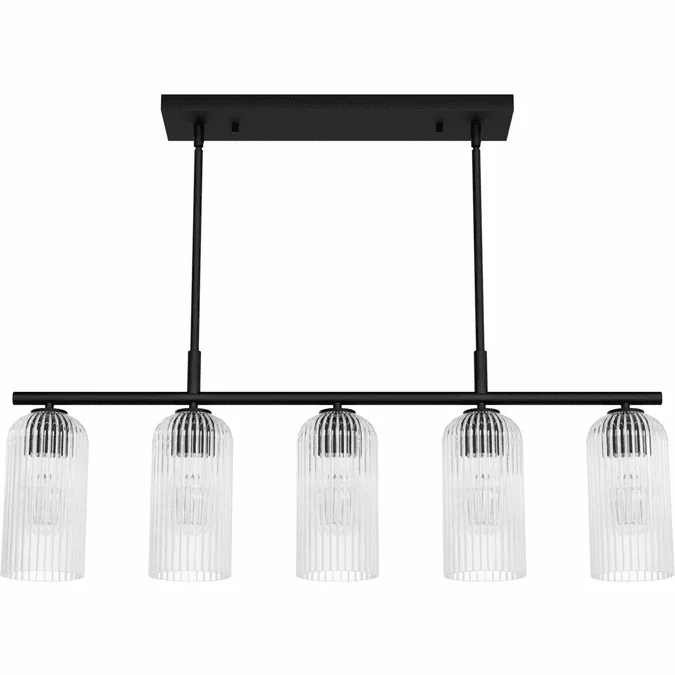 Hunter Lighting 13232 Beverly Glen Contemporary Matte Black Kitchen Island Lighting