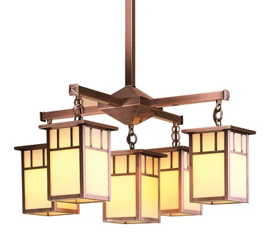 Huntington Five Light Chandelier in Raw Copper (37|HCH-4L/4-1DTM-RC)