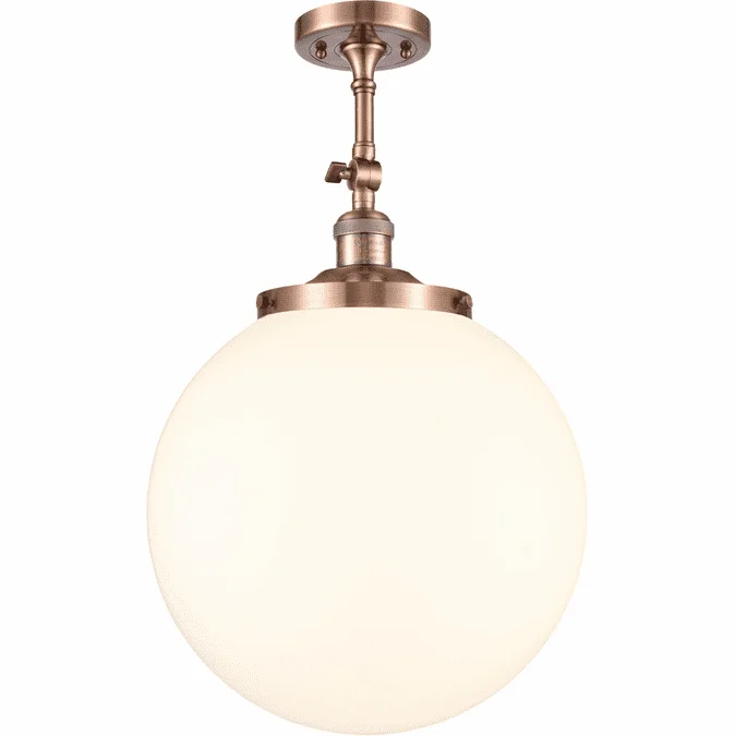 Innovations 201F-AC-G201-10 Franklin Restoration Beacon Antique Copper LED 10″ Ceiling Light Fixture