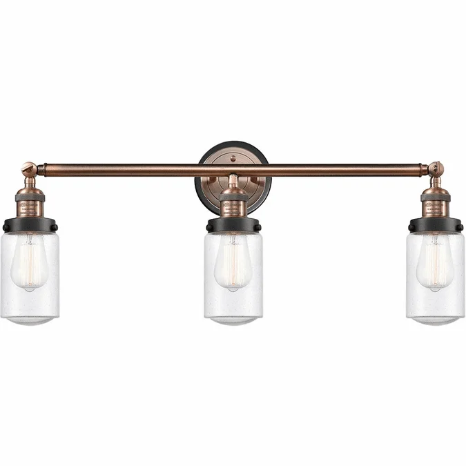 Innovations 205AC-BPBK-HRBK-G314 Franklin Restoration Dover Antique Copper Seedy Dover 3-Light Vanity Light