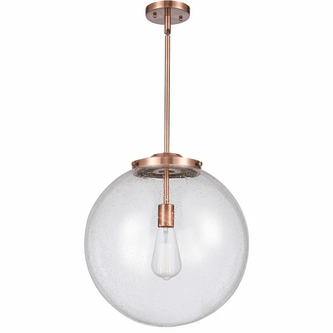 Innovations 221-1S-AC-G204-16 Franklin Restoration Beacon Antique Copper Seedy Beacon LED 16″ Hanging Pendant Light