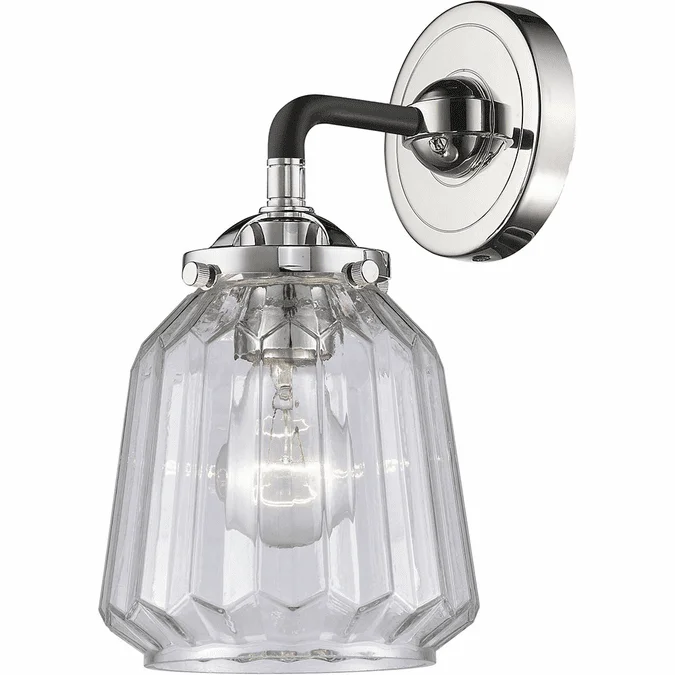Innovations 284-1W-BPN-G142-LED Nouveau Chatham Contemporary Black Polished Nickel LED Wall Mounted Lamp