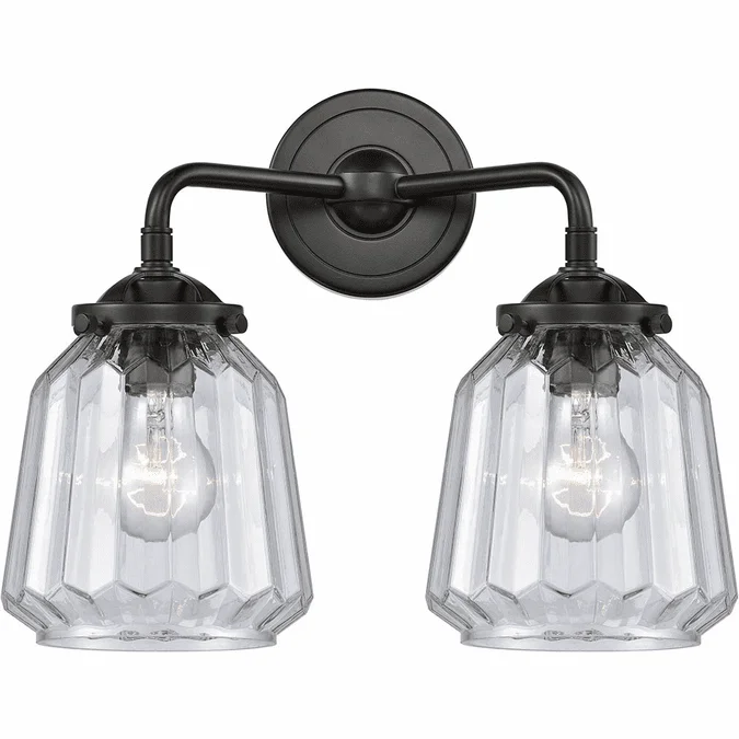 Innovations 284-2W-OB-G142 Nouveau Chatham Modern Oil Rubbed Bronze 2-Light Vanity Light