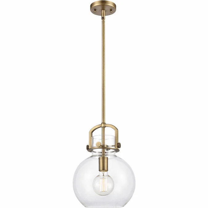 Innovations 410-1S-BB-10CL Newton Sphere Brushed Brass LED Mini Pendant Lamp