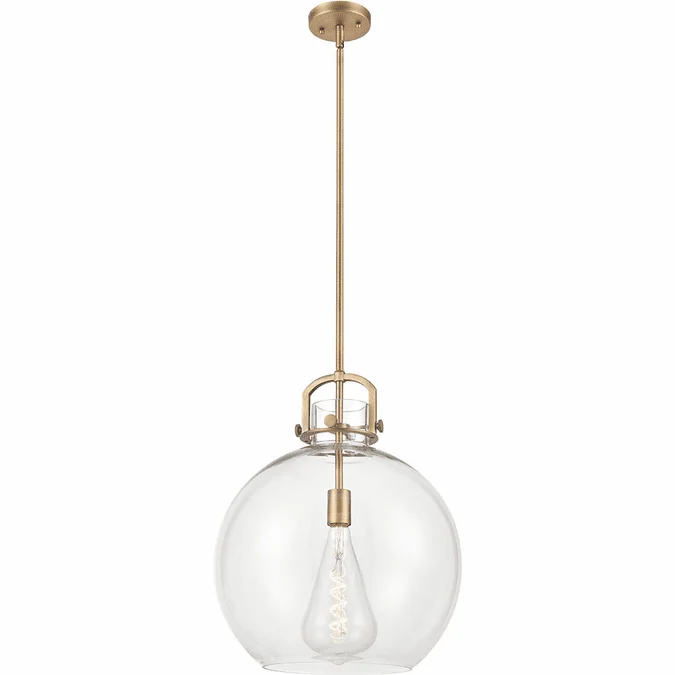 Innovations 410-1S-BB-16CL Newton Sphere Brushed Brass Clear Newton Sphere LED 16″ Ceiling Light Pendant