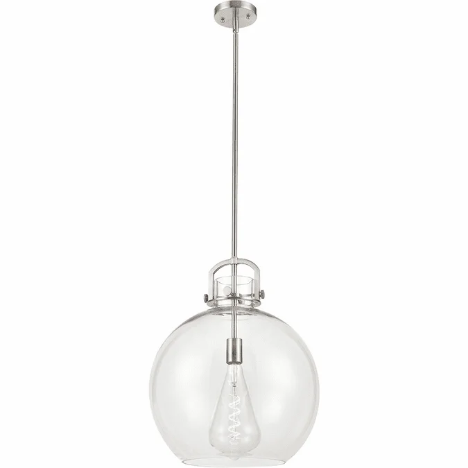 Innovations 410-1S-SN-16CL Newton Sphere Brushed Satin Nickel Clear Newton Sphere LED 16″ Pendant Lighting