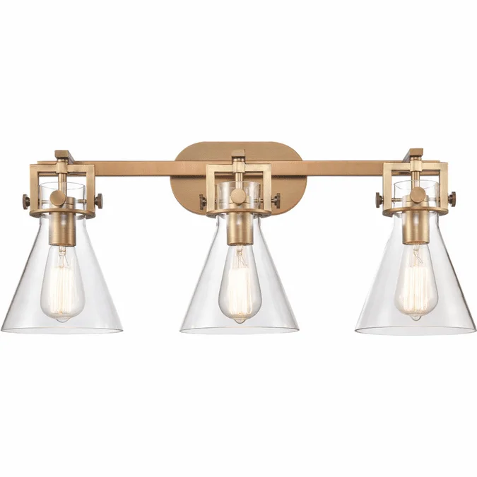 Innovations 411-3W-G411-7CL Newton Cone 3-Light Bathroom Lighting Fixture