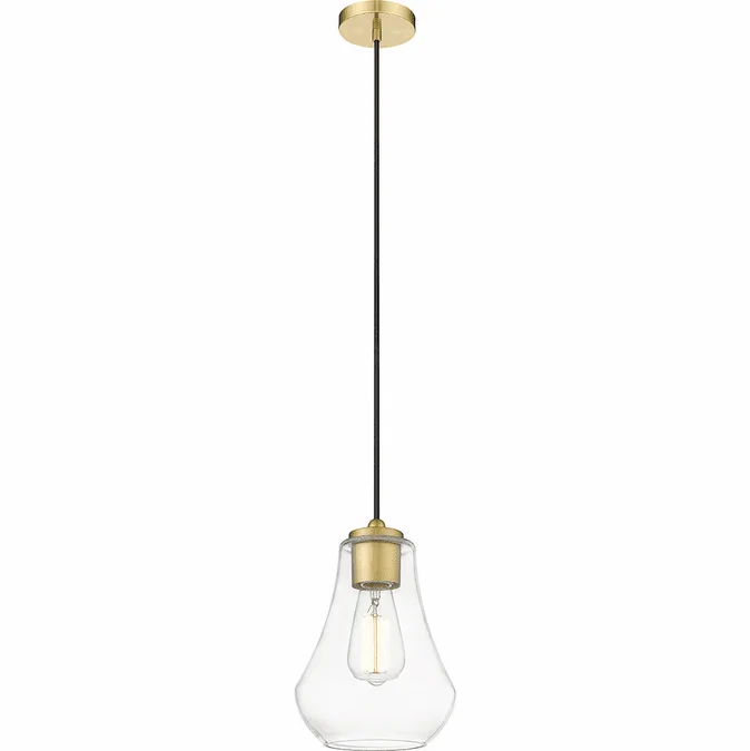 Innovations 490-1P-SG-G572-7 Fairfield Satin Gold Clear Fairfield LED Mini Hanging Light