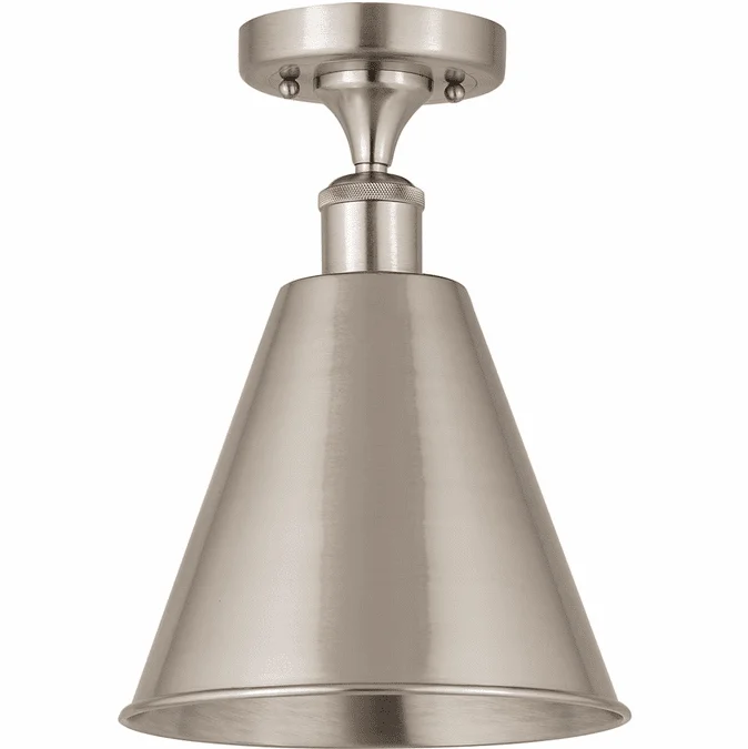 Innovations 516-1C-SN-MBC-8-SN Ballston Cone Brushed Satin Nickel LED 8″ Flush Mount Light Fixture