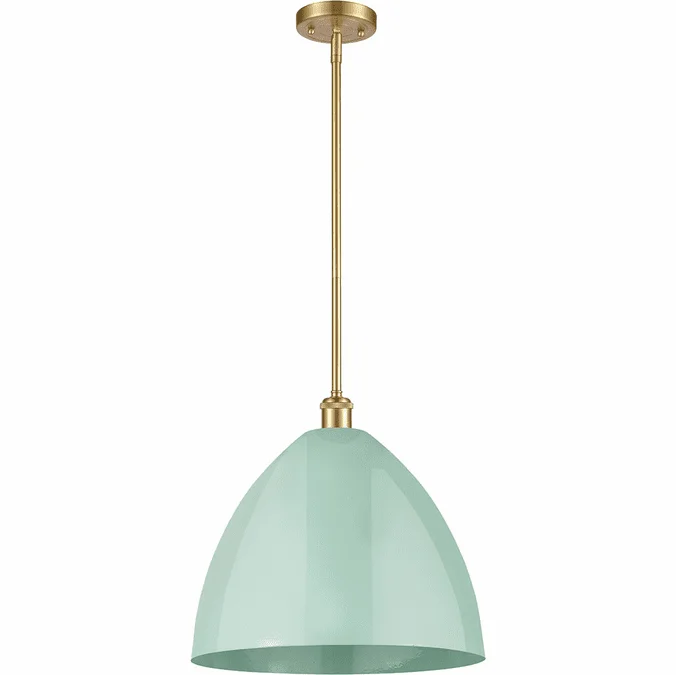 Innovations 516-1S-SG-MBD-16-SF Ballston Plymouth Dome Satin Gold LED Pendant Light Fixture