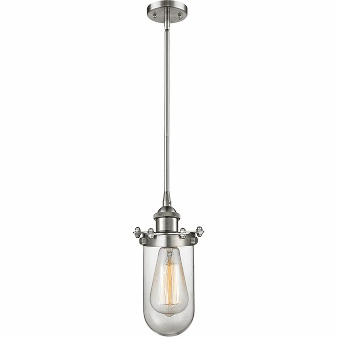 Innovations 516-1S-SN-232-CL Austere Kingsbury Brushed Satin Nickel LED Mini Hanging Light Fixture