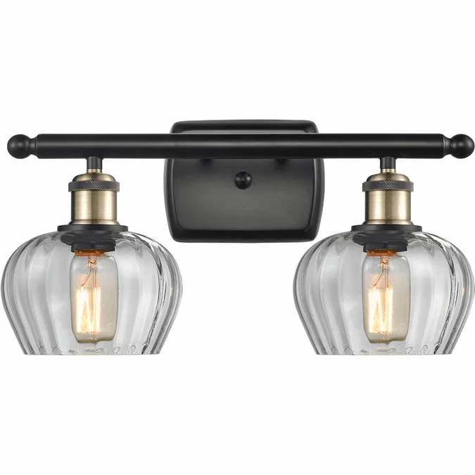 Innovations 516-2W-BAB-G92 Ballston Fenton Black Antique Brass LED 2-Light Bathroom Vanity Light