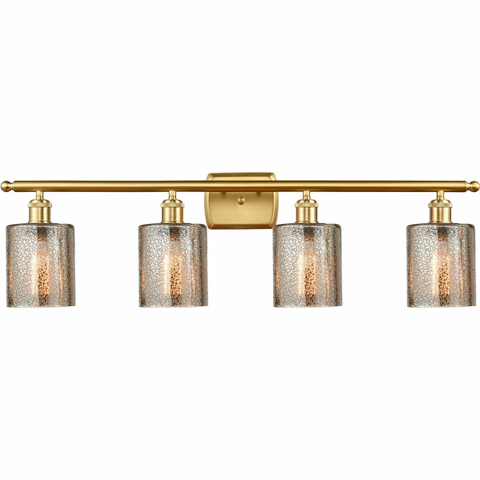 Innovations 516-4W-SG-G116 Ballston Cobbleskill Brushed Brass LED 4-Light Bathroom Sconce Lighting