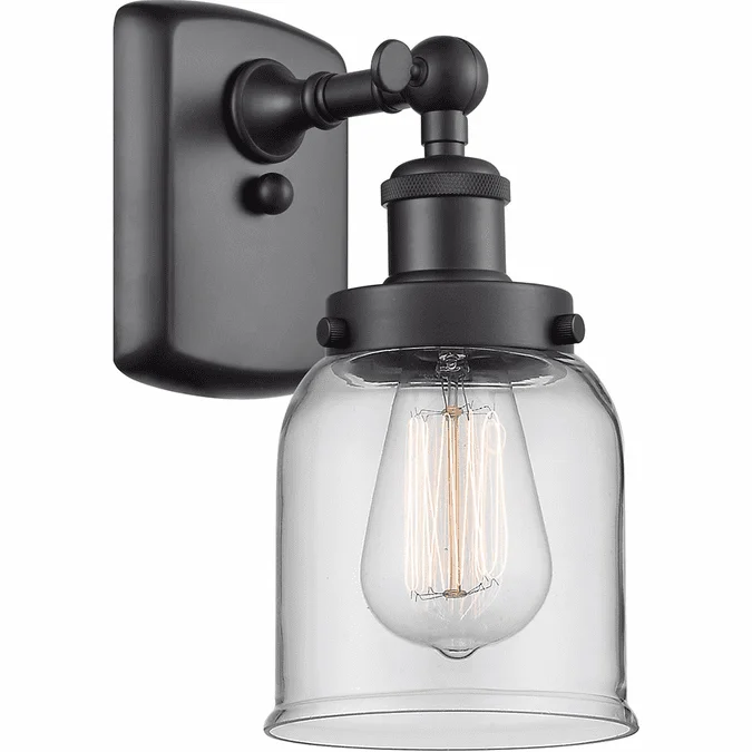 Innovations 916-1W-BK-G52 Ballston Small Bell Contemporary Matte Black Wall Light Sconce