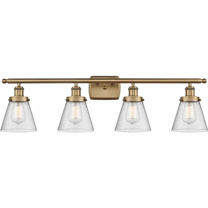 Innovations 916-4W-BB-G64-LED Ballston Small Cone Contemporary Brushed Brass LED 4-Light Bath Sconce