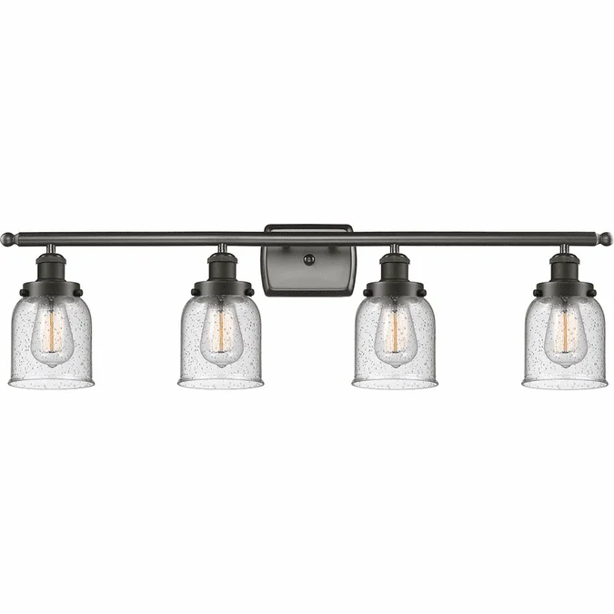 Innovations 916-4W-OB-G54 Ballston Small Bell Contemporary Oil Rubbed Bronze 4-Light Bathroom Vanity Light Fixture