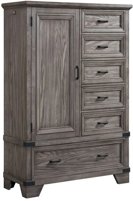 Intercon Furniture Forge 6 Drawer Gentleman’s Chest in Brushed Steel