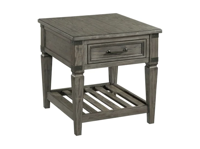 Intercon Furniture Foundry End Table in Pewter FR-TA-2426-PEW-C