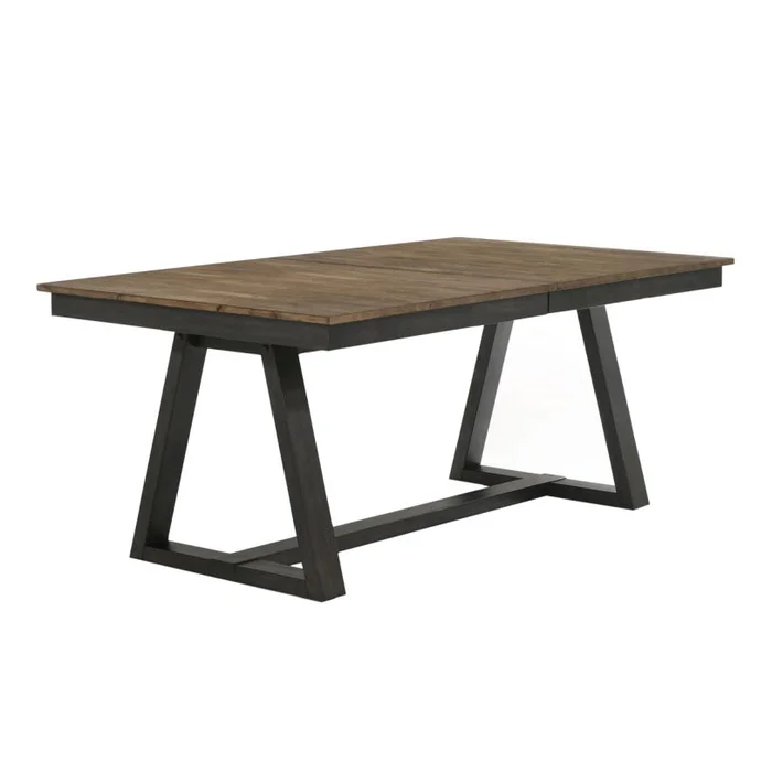 Intercon Furniture Harper Dining Trestle Table in Brushed Brown and Pecan HP-TA-4294-BBP-C