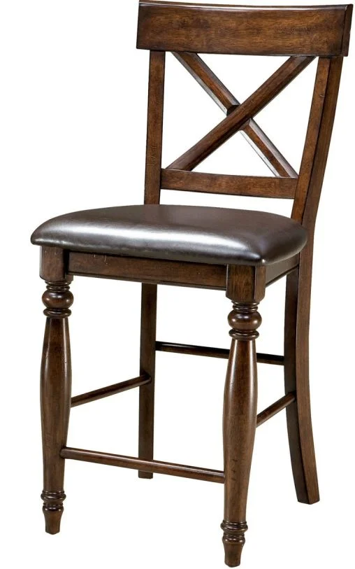 Intercon Furniture Kingston X-Back Counter Stool (Set of 2) in Raisin