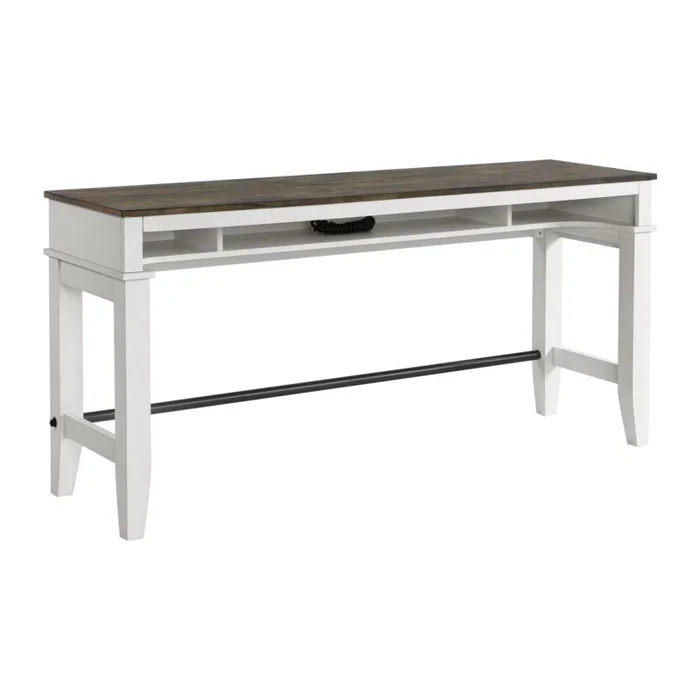 Intercon Furniture Kona 76″ Sofa Bar Table in Gray and White KA-TA-7636-GWH-C