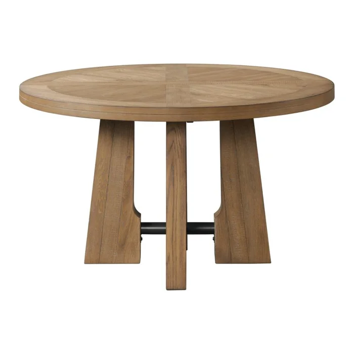 Intercon Furniture Landmark Round Dining Table in Weathered Oak LM-TA-5454-WOA-C