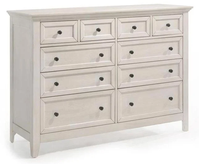Intercon Furniture San Mateo 10 Drawer Dresser in Rustic White