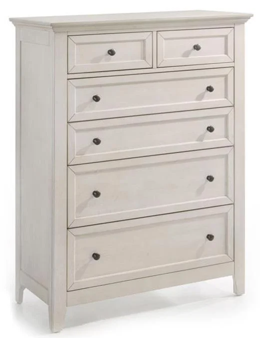 Intercon Furniture San Mateo 6 Drawer Chest in Rustic White