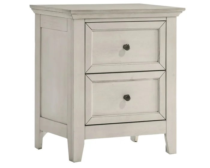 Intercon Furniture San Mateo Youth 2 Drawer Nightstand in Rustic White SM-BR-4302-RWH-C