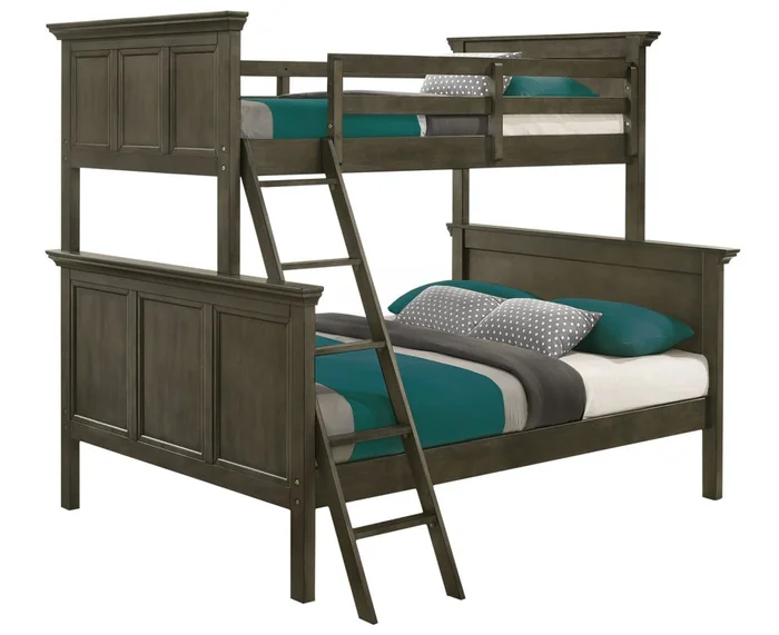 Intercon Furniture San Mateo Youth Twin Over Full Bunk Bed in Gray