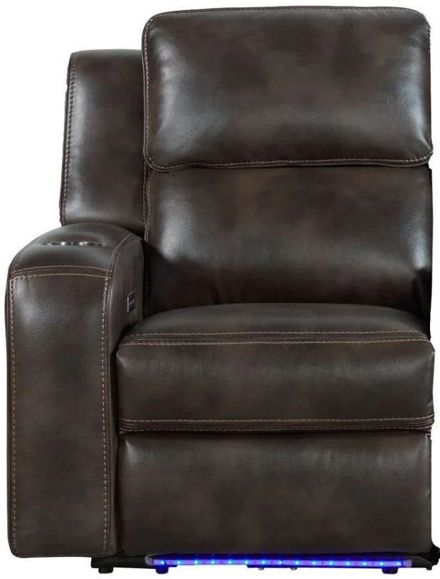 Intercon Furniture Silhouette 2/3-LSF Love Dual-Power Recliner in Bolero Coffee SE-LS-LAFDPR-COF-C CLOSEOUT