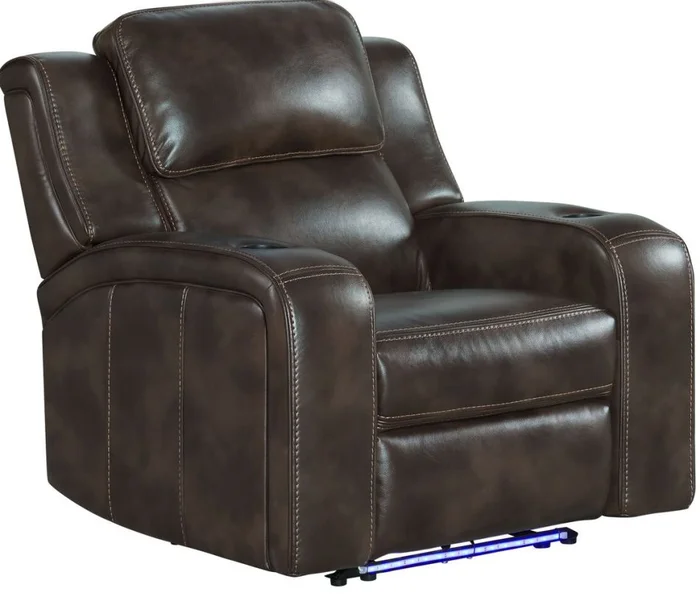 Intercon Furniture Silhouette Dual-Power Recliner in Bolero Coffee SE-RC-140DPR-COF-C CLOSEOUT