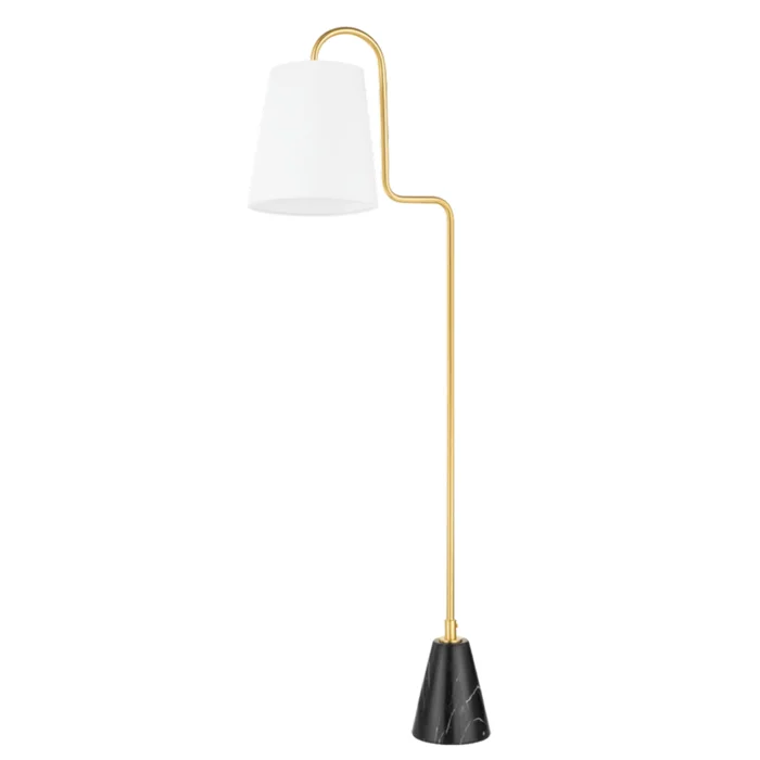 Jaimee 1-Light Floor Lamp in Aged Brass 5L x 21.25W x 59H