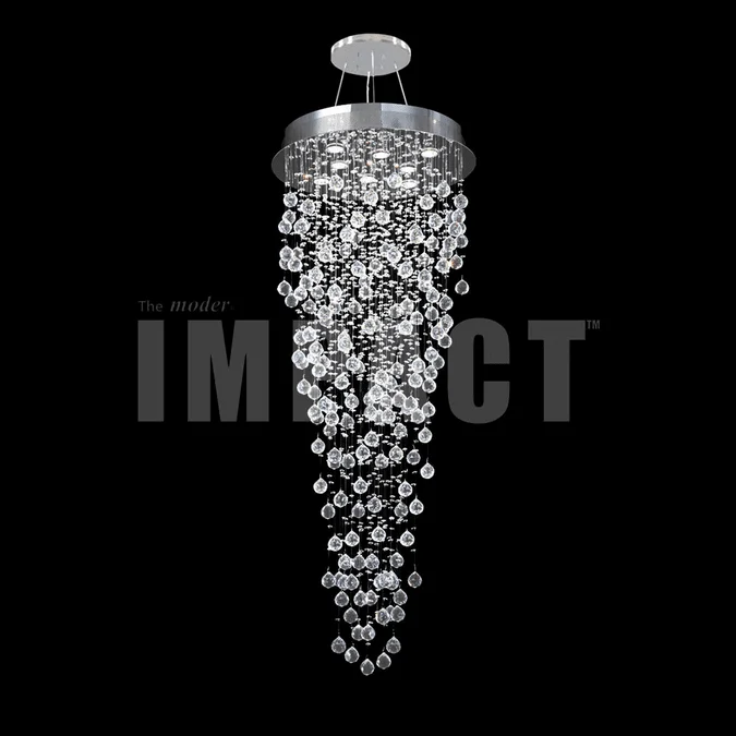 James Moder 40414S22 Crystal Rain Silver Halogen Ceiling Chandelier
