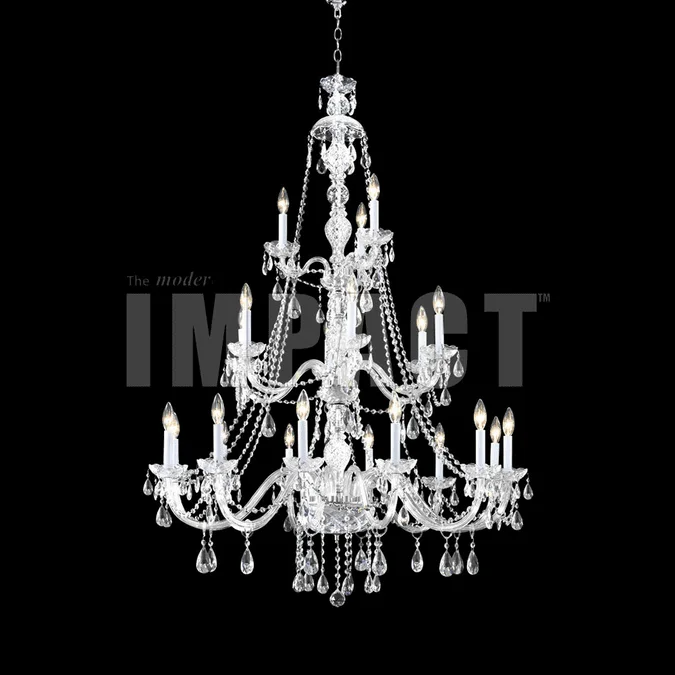 James Moder 40480S22 Place Ice Crystal Silver Hanging Chandelier