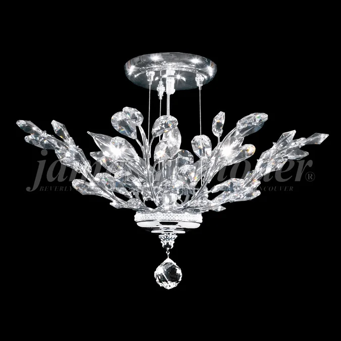 James Moder 95926S22 Florale Crystal Silver Flush Mount Light Fixture / Pendant Light