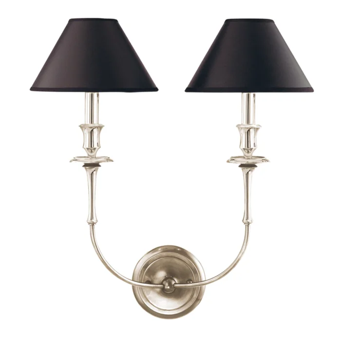Jasper 2-Light Wall Sconce in Polished Nickel 18L x 18W x 19.5H