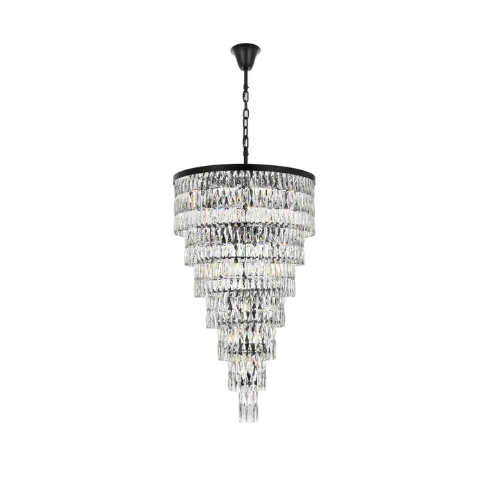 josephine 32 inch rectangular chandelier in black