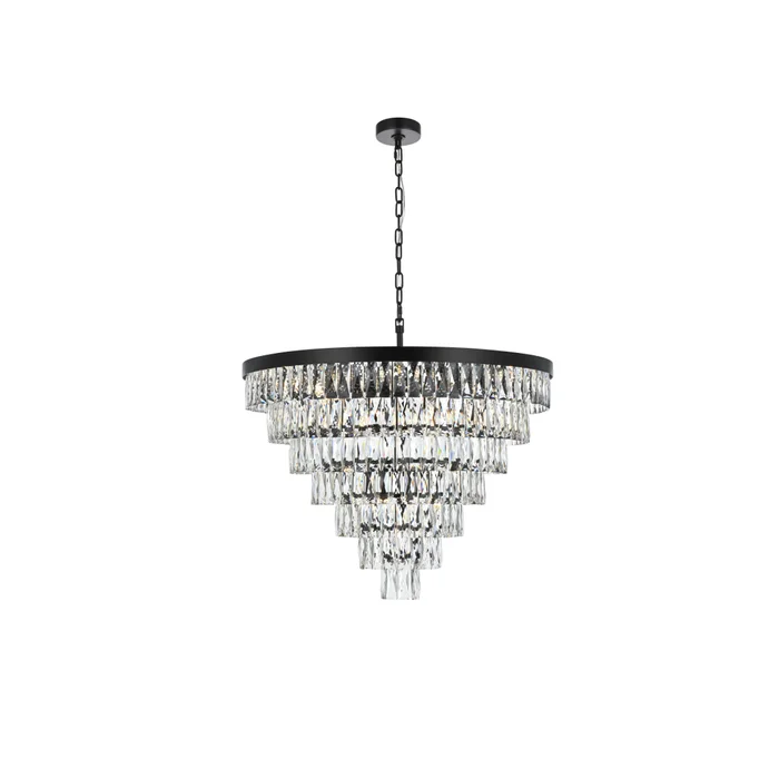 josephine 32 inch round chandelier in black