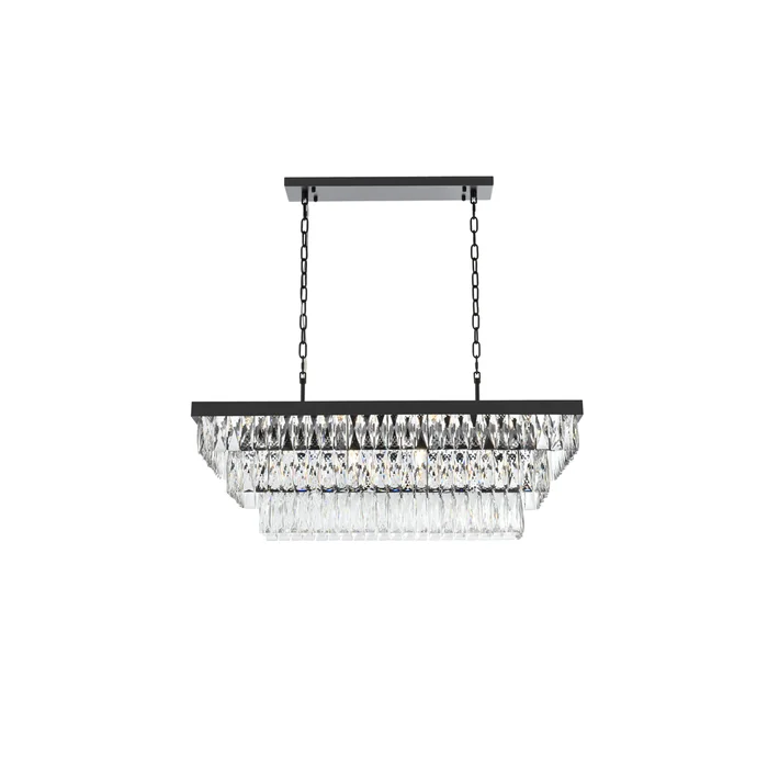 josephine 36 inch rectangular rectangular chandelier in black