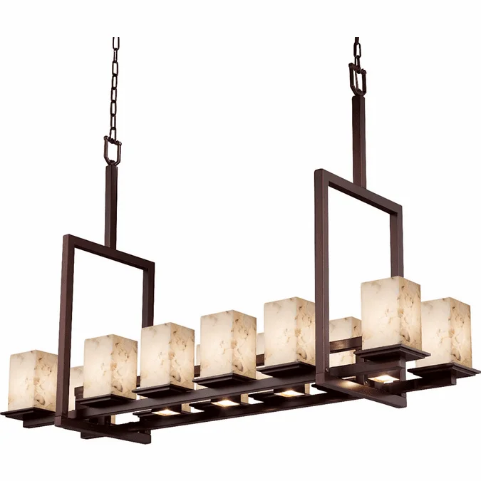 Justice Design ALR-8619-15 Alabaster Rocks! Montana Modern Square Kitchen Island Lighting