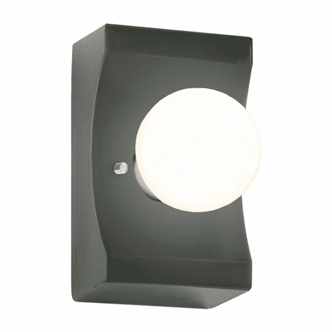 Justice Design CER-3025-PWGN Ambiance Scoop Modern Pewter Green Wall Lighting