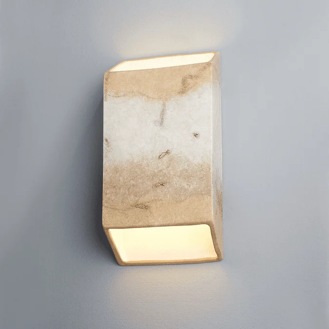 Justice Design CER-5875W Ambiance Large Tapered Rectangle Modern Ceramic LED Outdoor Sconce Lighting