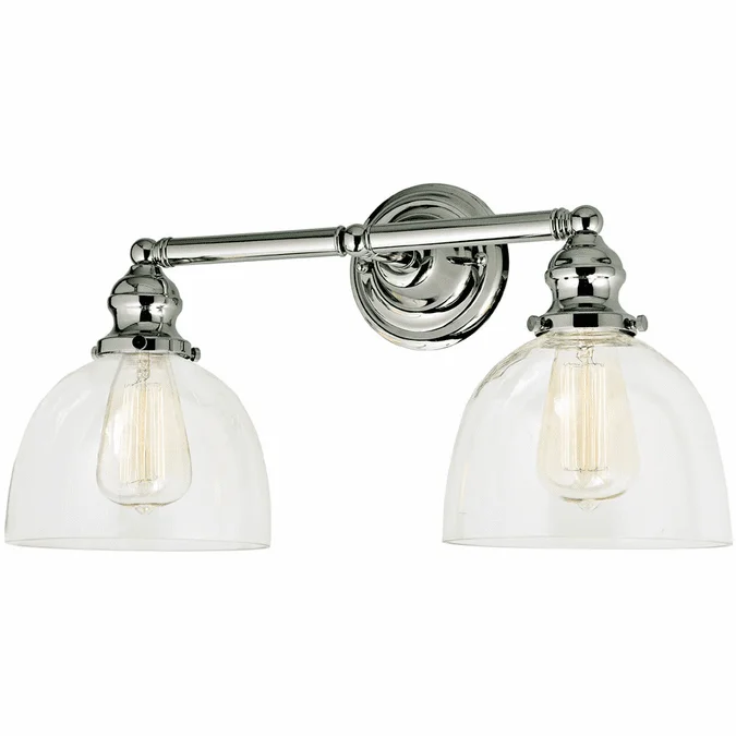 JVI Designs 1211-15-S5 Union Square Madison Contemporary Polished Nickel 2-Light Bath Lighting Fixture