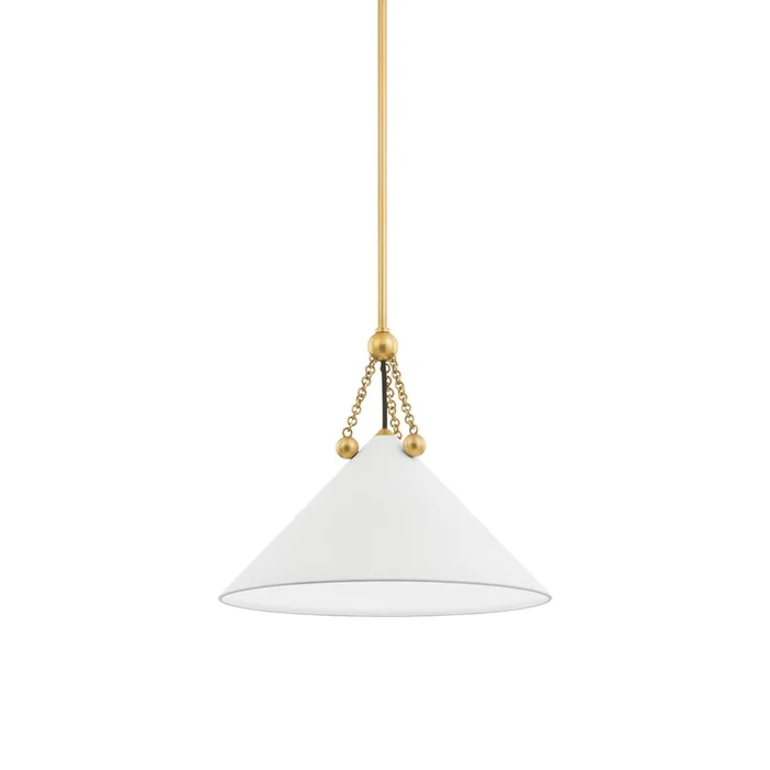 KALEA 1-Light Pendant in Aged Brass/Soft White 41.5L x 16.25W x 15H