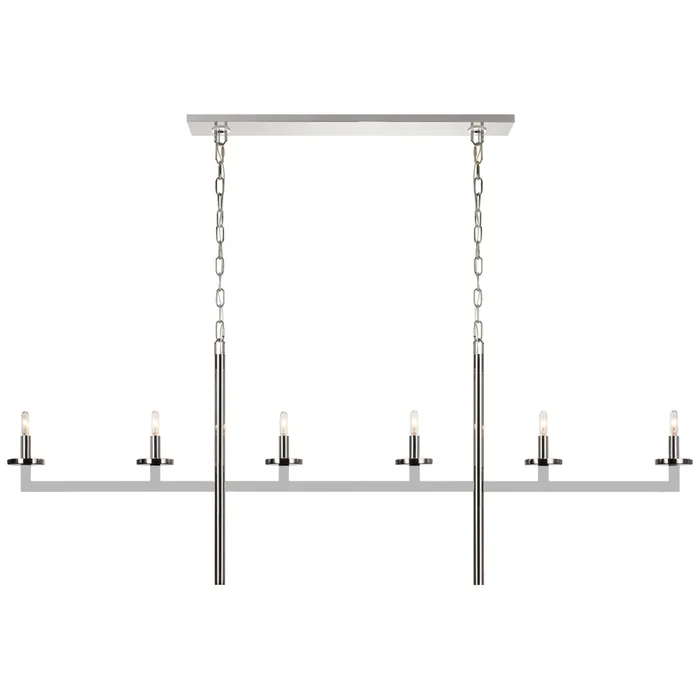 Kelly Wearstler Liaison Large Linear Chandelier in Polished Nickel Ceiling Light W60″ x H22.5″