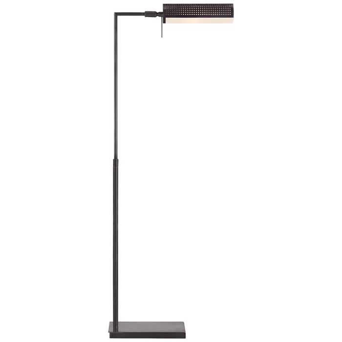 Kelly Wearstler Precision Pharmacy Floor Lamp in Bronze with White Glass W6″ x H39.5″ – 43″