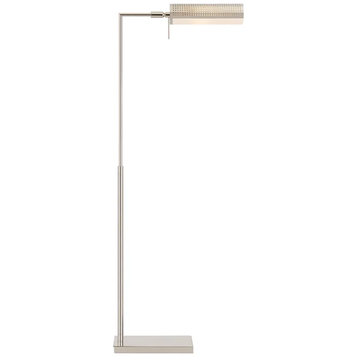 Kelly Wearstler Precision Pharmacy Floor Lamp in Polished Nickel with White Glass W6″ x H39.5″ – 43″