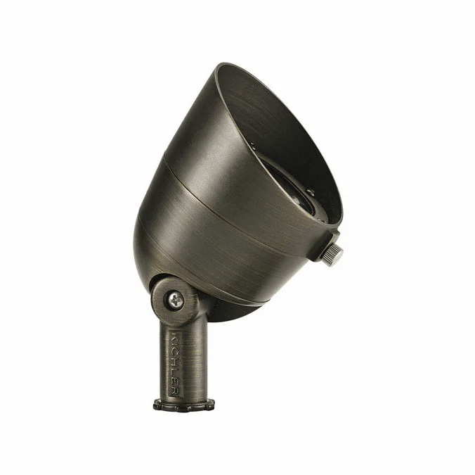 Kichler 16157CBR Landscape LED Modern Centennial Brass LED Line Voltage Exterior Landscape Lighting 2700K 500 Lumen 35 Degree Flood