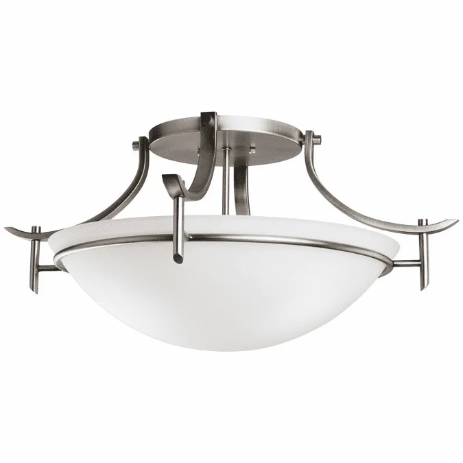 Kichler 3606AP Olympia Antique Pewter Modern 3-light Semi Flush